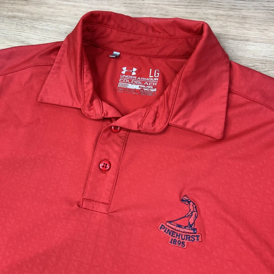 Camisa polo de golf Under Armour Pinehurst 1895 grande roja lisa para hombre Foto 3 de 4
