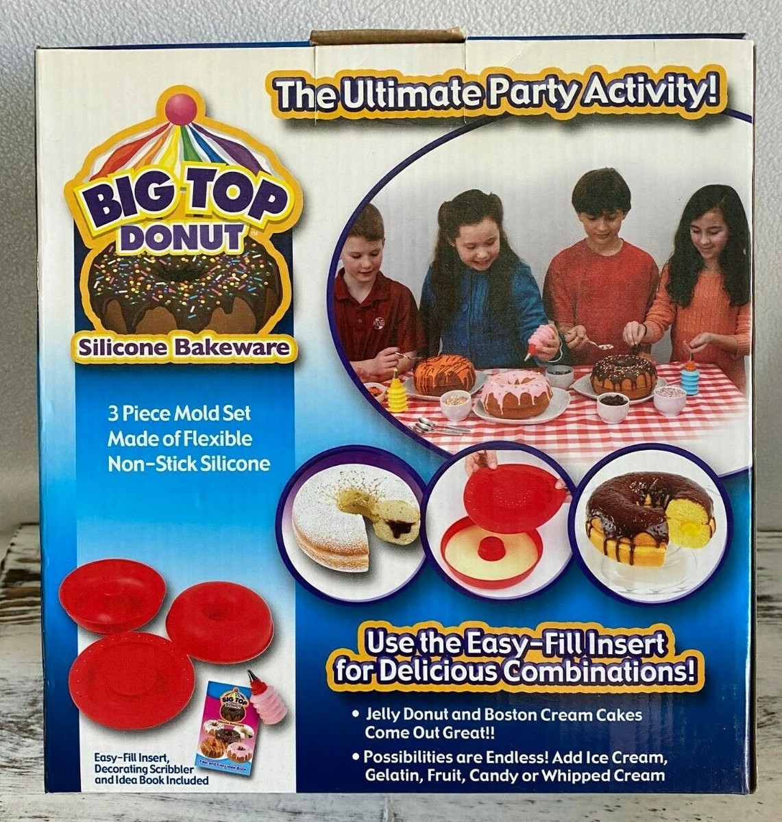 New Big Top Donut Silicone Bakeware Mold 3-piece Set Giant Donuts