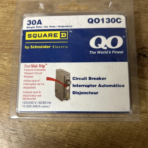 NEW SQUARE D QO130C CIRCUIT BREAKER 30A SINGLE POLE RED VISI-TRIP (E3)