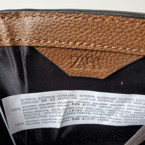 Portafoglio marrone Zara finta pelle pieghevole bi-moneta cambio moneta organizer cerniera - Foto 13 di 15