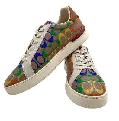 lowline rainbow coated canvas sneakers