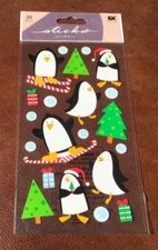 RETIRED STICKO  SCRAPBOOK STICKERS CHRISTMAS PENGUINS *
