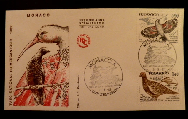 MONACO PREMIER JOUR FDC YVERT 1319/20 OISEAUX 0,90+1,40F 1982 - Photo 1/1
