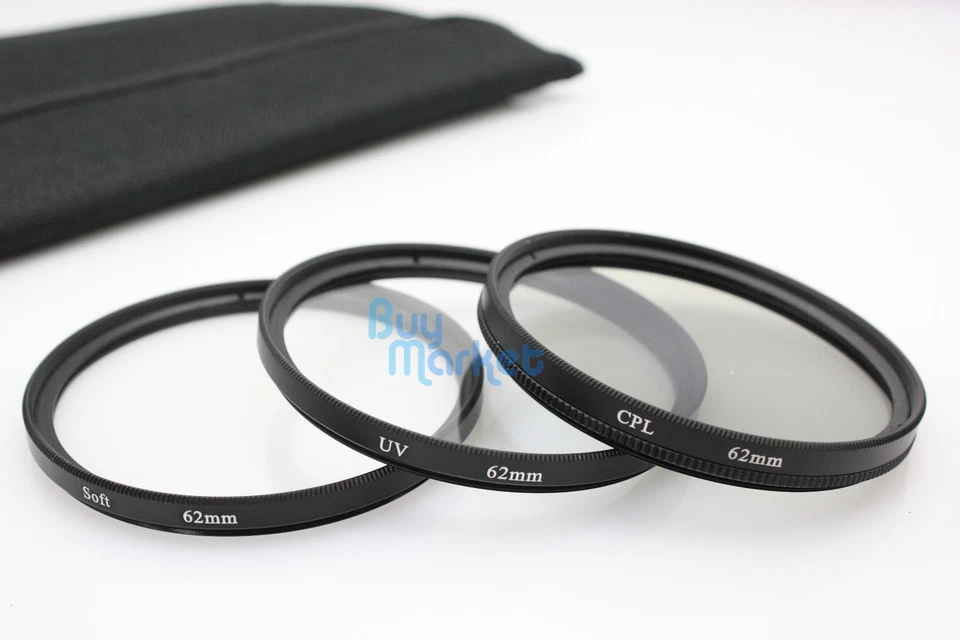 New 62mm ND2​+ND4+ND8+UV+CPL+Soft Filter Set ND & CASE for DSLR Camera Lens - Image 3 of 4