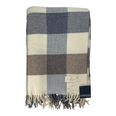 Zoeppritz chessboard wool throw blanket, plaid | 130cm x 190cm