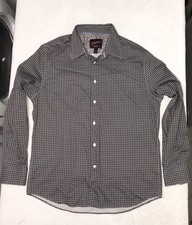 Egara Men  s Slim Fit Stretch Non-iron Geometric Hexagon Pattern Shirt Size L   