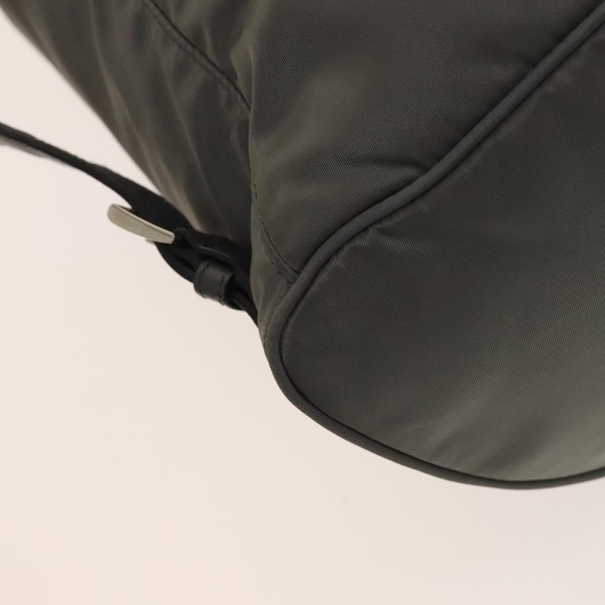 Prada Front Zip Drawstring Backpack Tessuto Gray … - image 13