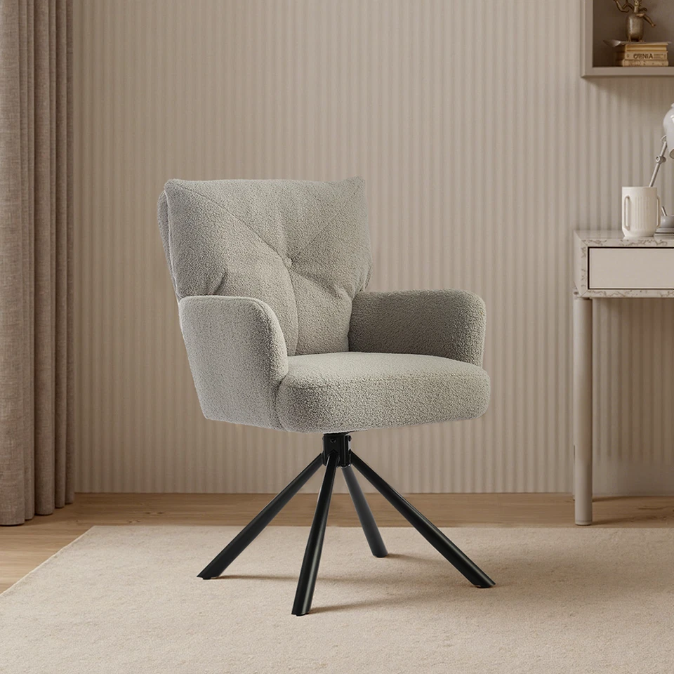 Esszimmerstühle 2/4/6er Set Polsterstuhl Küchenstuhl Drehstuhl Smat Hellgrau - Bild 2 von 4