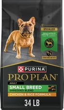 Purina Pro Plan Shredded Blend Small Breed Chicken & Rice Dry Dog Food, 34 lb 1.76 per pound