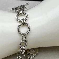 Sarda Sterling Silver Basket Weave Panel Bracelet adjustable fit