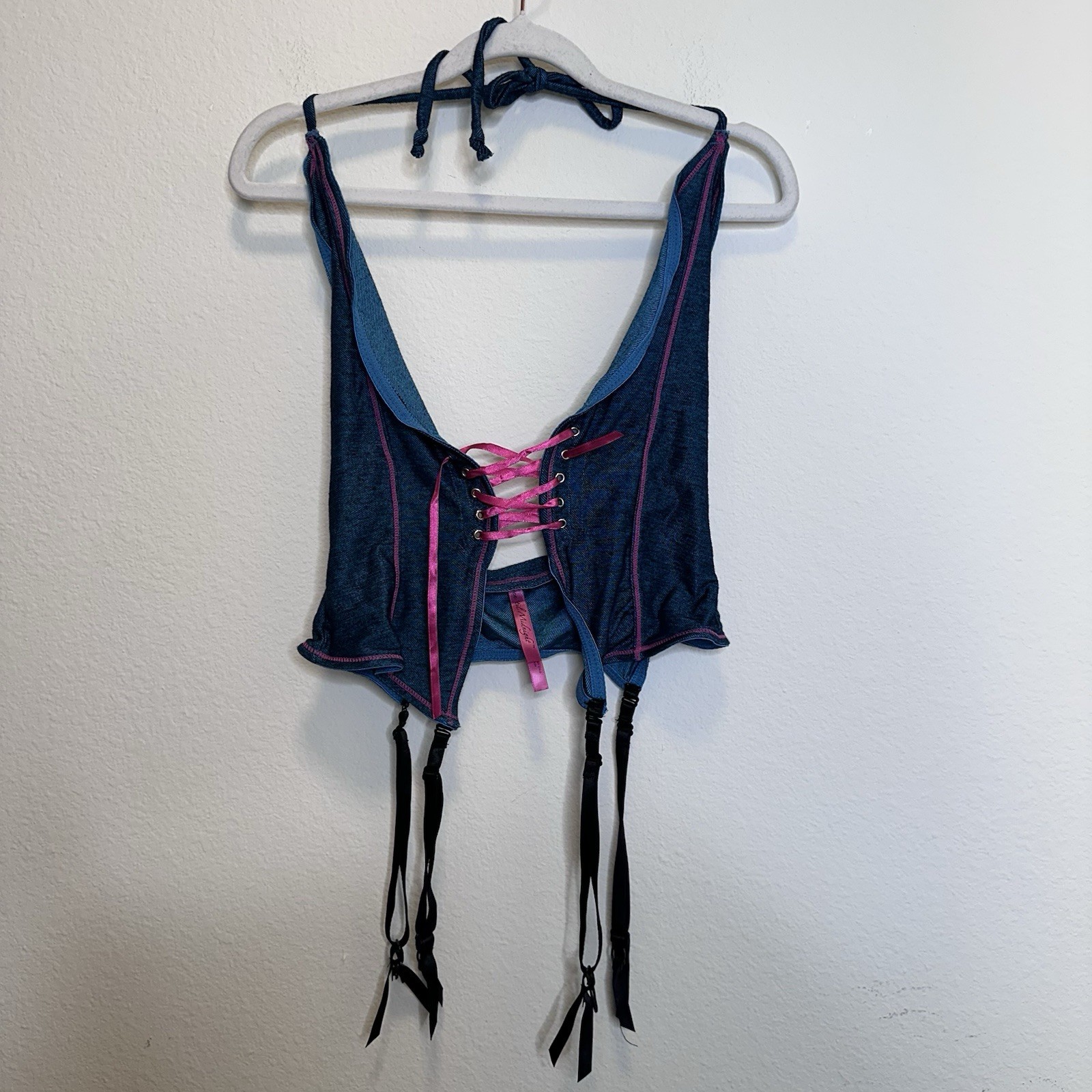 Seven Til Midnight Womens Lingerie Top One Size Blue Pink