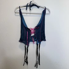 Seven Til Midnight Womens Lingerie Top One Size Blue Pink