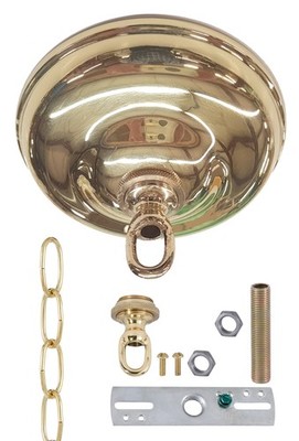 B&P Lamp Polished & Lacquered Brass Finish, Canopy Kit, 5 1/2'' Dia.