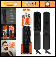 Beard Straightener Brush - 3 Heat Settings, Ionic Ceramic Comb for Coarse Hair