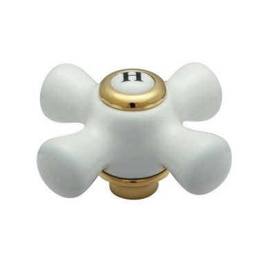 Kingston Brass KSH3222PXH Hot Porcelain Cross Handle (D Type), Polished Brass