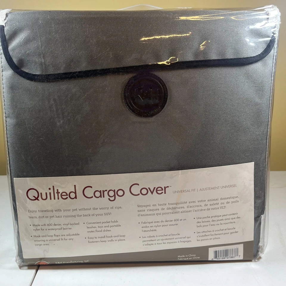 K&H Pet Products Quilted Cargo Cover 52-54" Gray Universal Fit Dogs Pets SUV New - Image 3 of 4