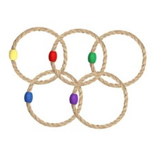 5 Pcs Multicolor Sisal Rope Ring Toss Game Replacement Parts, Outdoor Toss