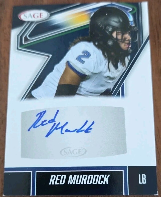 2025 Red Murdock Sage Auto RC *Green*A-RM Mr. Irrelevant 🐎🏈 Draft Pick🐎🏈/LB
