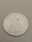 1847 Seated Liberty Silver Half Dollar 50c