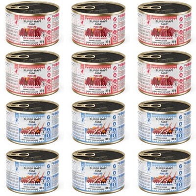 SUPER RAFI Mini Pure Line Nassfutter Mix Lamm Rind Süßkartoffeln Hunde12x185g