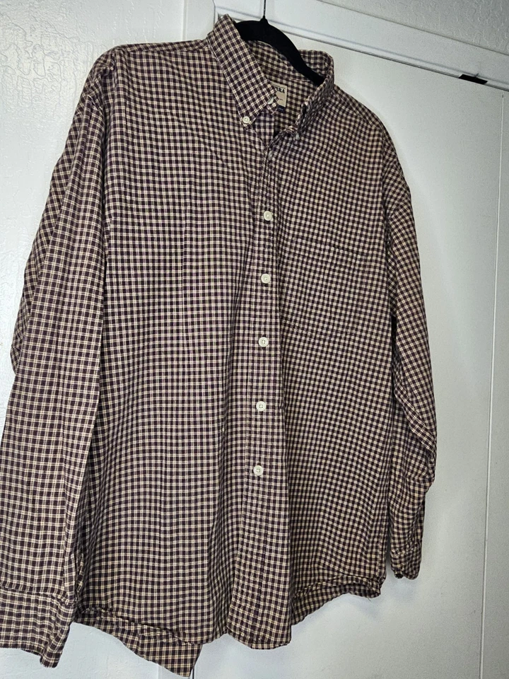 High Sierra Men's Vintage Plaid Brown Button Down Thick Denim Shirt Sz X-Large  - Image 4 of 4