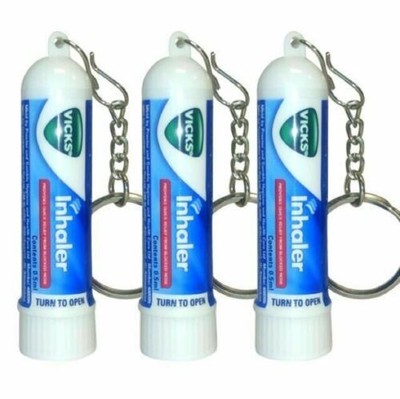 3 x .5ml Vicks Inhaler Allergy Cold Nasal Blocked Nose Relief Congestion USA SLR