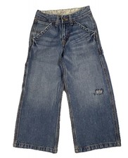 Vintage Levis Boys Size 8 Carpenter Jeans Y2K Red Tab Adjustable Waist Utility