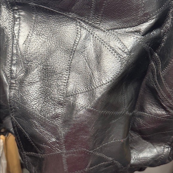 American Unique Mens Black Patchwork Genuine Leat… - image 5