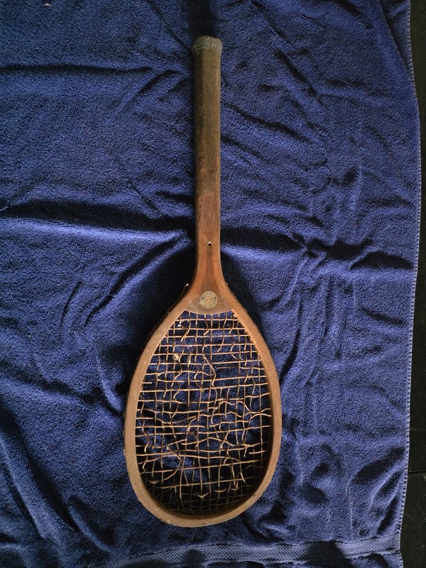 A.G. Spalding Bros. Geneva Antique Wood Tennis Racket Patent 1905