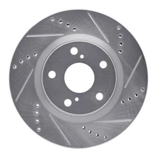 R1 Concepts eLINE Drilled & Slotted 1-Piece Front Passenger Side Brake Rotor