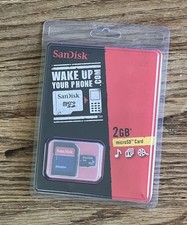 NEW ~ SanDisk 2GB microSD Memory Card w/ SD miniSD Adapter