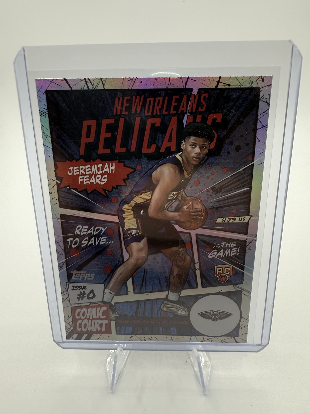 2025-26 Topps Jeremiah Fears Comic Court SSP Case Hit RC – New Orleans Pelicans