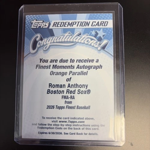 2026 Topps Finest Roman Anthony Orange (RAW)