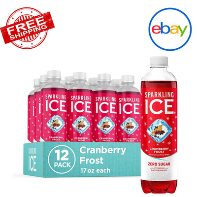 Sparkling Ice Cranberry Frost Sparkling Water 17 Fl Oz   Zero Sugar, Vitamins &