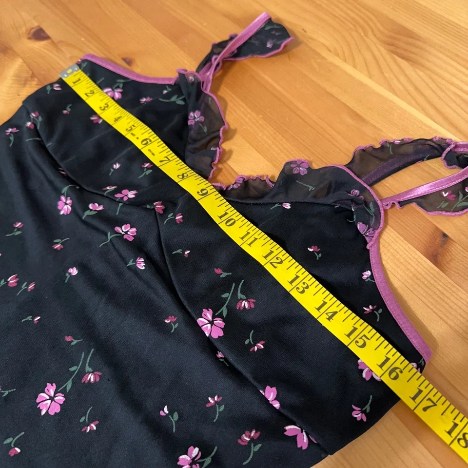 Vintage Dress Women L Y2K Coquette Fairy Grunge Dainty Floral Dainty Slip  - Image 3 of 4