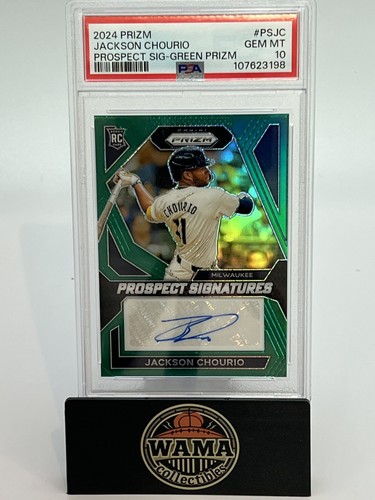 Jackson Chourio [Green] #PS-JC 2024 Panini Prizm Prospect Signatures card