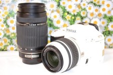 PENTAX K-x Digital SLR Camera with Double Lens White Excellent Condition