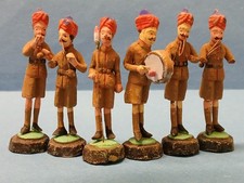 Soldatini Vintage In Terracotta Banda Esercito Indiano Lotto con Difetti 