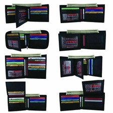 Wholesale RFID Mens Black Premium Leather Bifold Trifold Assorted Wallets