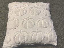 Two White Throw Pillow Covers, , 18 x 18 inches, Fall themed