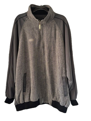 Jeanuin Bleu Black Stone Series 3XL Wool Blend Herringbone Jacket Gray Black