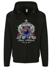 Australian Biker Australia Motorcyle Bike Mens Zip Up Hoodie