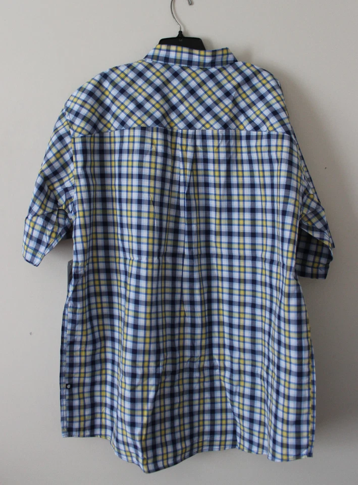 Nuevo WiTag Rocawear Camisa de Vestir Azul Manga Corta Botones Cuadros Para Hombre 2XB $50 Foto 4 de 4