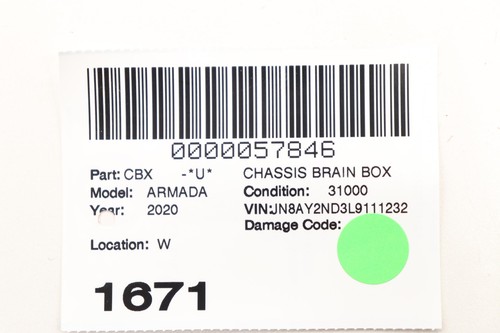 2020 NISSAN ARMADA Chassis Brain Box 283d0-5za0a - Picture 11 of 11