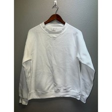 Vintage White Blank Sweatshirt Crewneck Pro Spirit USA Made Small Stain M