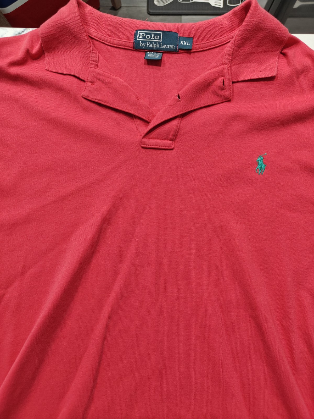 VTG Polo Ralph Lauren Mens XXL Red Cotton Polo Shirt Short Sleeve Classic