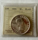 1955 Canada Silver Dollar - ICCS Graded  PL65 - Proof Like Coin - 80% Silver