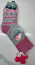 Magellan Outdoors NWT Youth Size 10-4 1/2 Lodge Sock Aloe Infused Pink  Gray