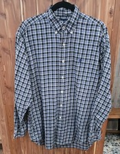 Polo Ralph Lauren Classic Fit Blue Plaid Long Sleeve Button Men's Shirt Size L