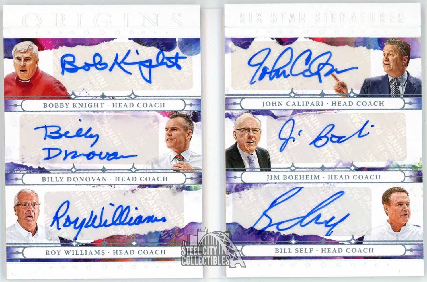 Knight Donovan Williams Calipari Boeheim Self 2025 Origins Six Auto Booklet 5/10